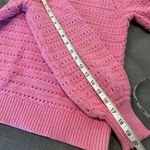 J.Crew  Size S Balloon Sleeve Pointelle crochet Sweater Baby Pink Cotton Blend. Photo 5
