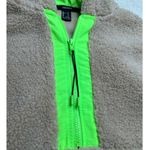 Forever 21 : Tan Sherpa Quarter Zip Pullover with Neon Green Accents Photo 5