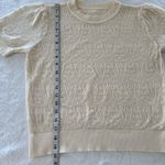 Cream Knit Short Sleeve women’s Sweater size xsmall Photo 3