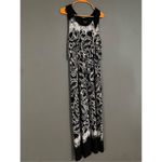 Kiara Black White Paisley Print Sleeveless Maxi Dress Faux Tie Size Large Photo 1