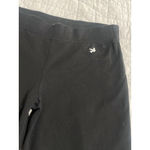 Old Navy Wide Leg Cropped Leggings Pants Womens Size Medium Black White Logo Photo 2