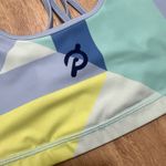 Pelaton x WITH Wear It To Heart | Geometric Print Strappy Sports Bra, Size M Blue Size M Photo 5