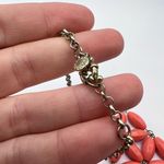 J. Crew coral floral cluster beaded necklace bib‎ Orange Photo 2