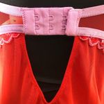 Auden Intimates Babydoll Lingerie Underwire Padded Lace Mesh Red Pink Size Small Photo 10