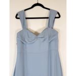 BHLDN NWT  Dress Blue Munroe Georgette Maxi Off Shoulder Formal Bridesmaid Sz 14 Photo 4