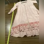 Soft Surroundings  Genevieve cotton crochet cottagecore Longsleeve Pink dress xs Photo 13