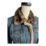 Gap  Jean 1969 Denim Jacket With Mink Fur Trim Size 10 Photo 2