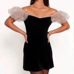 Camila Coelho NWT  Swiss Dot Sheer Puff Sleeve Velvet Mini Dress Photo 0