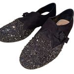 Rara Avis Studded Suede Lip Kiss Buckle Dance Shoe Loafer Black Size 6M EUC Photo 1