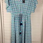 NWT Cabana Life‎ Womens Aruba Blues Coverluxe Tie Waist UPF 50+ Midi Dress S/M Blue Photo 0