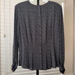 Vintage Floral Blouse Cottage Soft Modest Feminine Retro Layering Dark Academia Gray Size 10 Photo 2