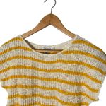 Rafaella Vintage Open Knit Striped Sweater Yellow White Size M Preppy Coastal Photo 3