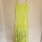 Beulah NWOT  neon yellow green crochet lace maxi dress size S Photo 1