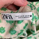 ZARA slip dress midi satin spaghetti strap green floral medium Photo 3