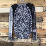 Free People  Friday Night Long Sleeve Tee Contrast Sleeves V Neck Size XS Photo 5