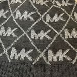 Michael Kors MICHAEL  Beanie Knit Hat Cap Dark Gray Metallic Silver Logo Photo 1