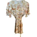ZARA Cream Romantic floral chiffon ruffle wrap dress Fairy Boho western feminine Photo 7