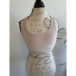 Alo Yoga  Women's Velour Sweatshirt Cropped Tank Bra, Small Pink Halter‎ Photo 1