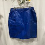 Vintage 80’s royal blue leather mini skirt moto fairy whimsigoth curvy gals Size 1X Photo 7