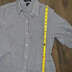 Ralph Lauren Lauren  Women's Black Gingham Puff 3/4 Sleeve Button Up Shirt Sz m Photo 4