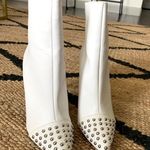 A'Gaci White Studded Booties Photo 0