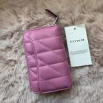 Coach NWT Quilted Pillow Essential Small Zip Around Card Case CM505 Fuchsia Photo 2