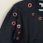 Good American  Peepin’ black grommet sweatshirt size M Photo 4