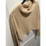 Cotton Candy LA Beige Crop Sweater M L Women’s Medium Large Knit Top Fall Winter Tan Photo 2