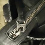 Pendleton  | Long Tote Foldover Bag Crossbody Wool Leather Harding Black Gray Photo 8