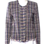 IRO  Frankie Blue, Pink, Black & Cream Tweed Blazer Jacket US XS Photo 1