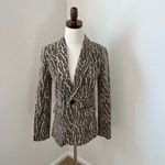 Pam & Gela  Ocelot Blazer Women's Size Petite‎ Jacket Button-Down Cotton Photo 1