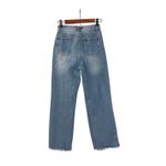 SheIn  Jeans High Rise Wide Leg Grunge Baggy Destroyed Blue Denim Size Women's XS Photo 3