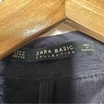 ZARA  Navy Floral Jacquard Soft Blazer Size Medium Photo 6