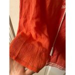 Hannah S Hannah Boho Hippie blouse cream crochet trim orange size Medium Photo 3