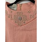 Jacobsons Vintage Pink Pearl Beaded Short Sleeve Bib Dress Size Medium Photo 4