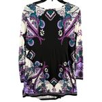 ECI Y2K Babydoll Tunic Dress L Purple Paisley Studded Top Fairy Whimsygoth Boho Photo 6