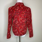 Christopher & Banks  Red Floral Corduroy Shacket Jacket Sz Small Photo 1