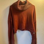 Free People  Easy‎ Street cropped pullover oversized sweater orange NWOT size M Photo 0