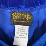 Bob Mackie Bright Blue Velour Wide Leg Lounge Pants - 22W - Women's Plus Size Photo 3