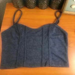 Hesperus  blue cropped corset look tank sz L NWOT Photo 0