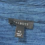 Talbots Womens Shirt Dress XS Blue Knee Length 1/5 Button Cotton Pocket Career Photo 2
