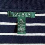Ralph Lauren Lauren  Navy White‎ Striped Zip Sweater 100% Cotton M Photo 3