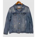 Ci Sono Denim Blue Jean Ripped Distressed Trucker Jacket Size 1X Photo 0