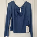 Lululemon  Modal-Silk Blend V-Neck Long-Sleeve Pitch Blue XL Photo 1