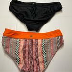 prAna Women’s Bikini Bottom Lot of Two Sz XS Black Orange Boho Photo 3