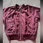 Free People  Womens Jacket Full Zip Wine Burgundy Bomber‎ Size Medium Photo 1