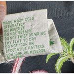 Quacker Factory Black Tropical Denim Jacket Flamingo Embroidered Short Sleeve M Size M Photo 10