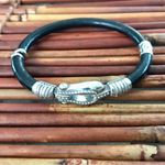Brighton  Elegant Silver and Black Bracelet Bangle Photo 3