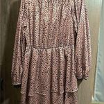 Peach Love California Pink black cheetah print silk party/ casual dress Photo 0