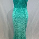 Venus  stunning strapless aqua green shimmering fade mermaid dress size small Photo 2